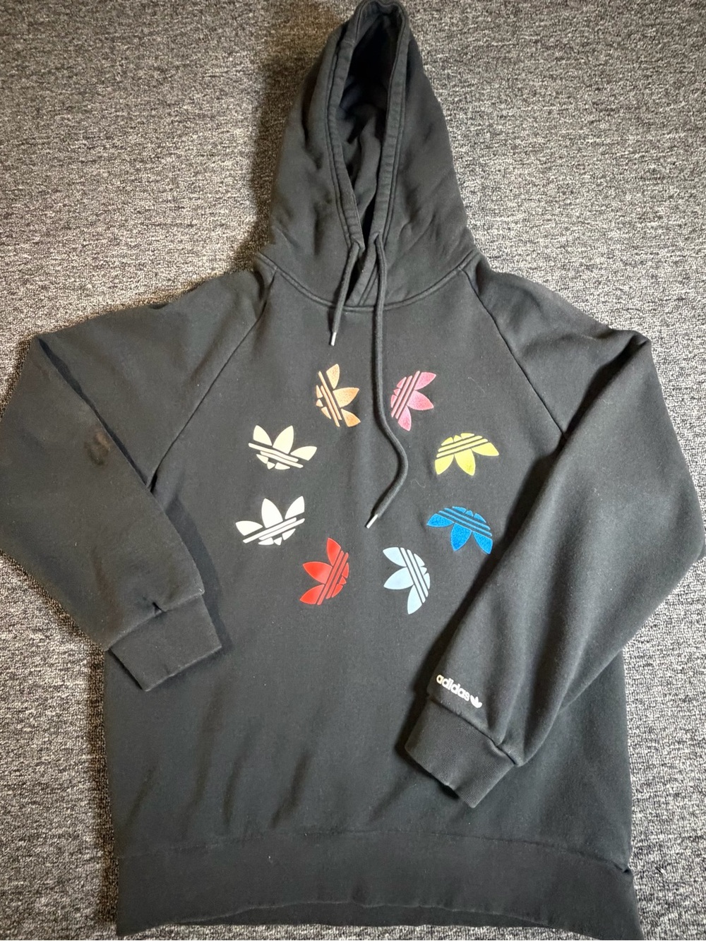 Adidas Originals Men’s Adicolor Trefoil Hoodie Black Size L